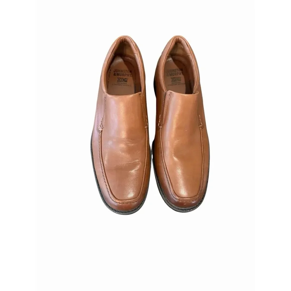Johnston & Murphy XC4 Waterproof Leather Slip On Loafers Cognac Men's 10M